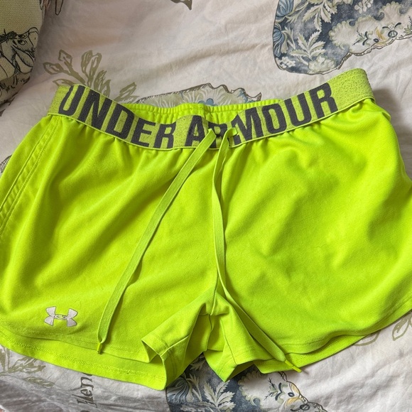 Under Armour Women's Bright Lime Athletic Shorts - Picture 1 of 3